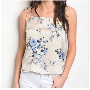 Strapped floral Tank